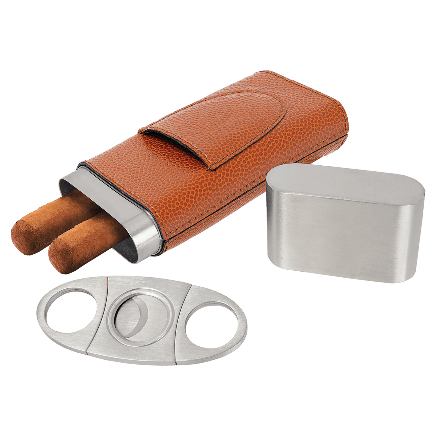 Luxury Personalized Leatherette Cigar Case with Cutter – Custom Engraved Gift for Cigar Lovers (Multiple Colors)